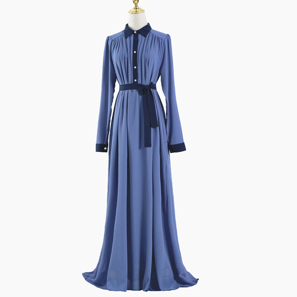 

Blue Vestidos Abaya Muslim Prayer Evening Dress Robe Dubaï Abayas For Women Turkey Islam Caftan Marocain Kaftan Ramadan Dresses