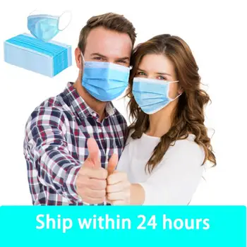 

Fast Delivery Disposable Mask 3-layer Mask 50pcs Non Woven Masks Proof Cotton Outdoor Motorcycles Face Shield Mouth Cover
