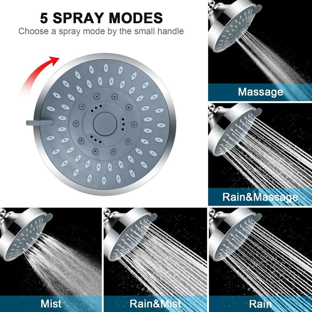 

Shower Head Adjustable Metal Bathroom Showerhead Replacement 1 2 Bath Spray Nozzle for Home Hotel