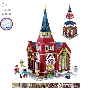 

DG2001 2346pcs Creator Street View Series The Union Church China Building Model Building Blocks Bricks Kids Toys For Children