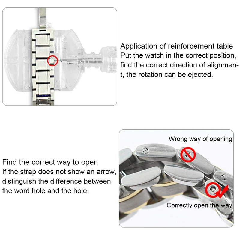 Набор для ремонта часов, профессиональный сменный инструмент для замены батареи часов, набор инструментов для снятия звеньев, роскошный ремешок для часов, чехол для переноски