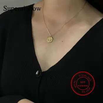 

SUPERAINBOW 925 Sterling Silver Irregular Cross Chain Christian Long Pendant Necklace Faith Pendant For Religious Gifts SR-N83