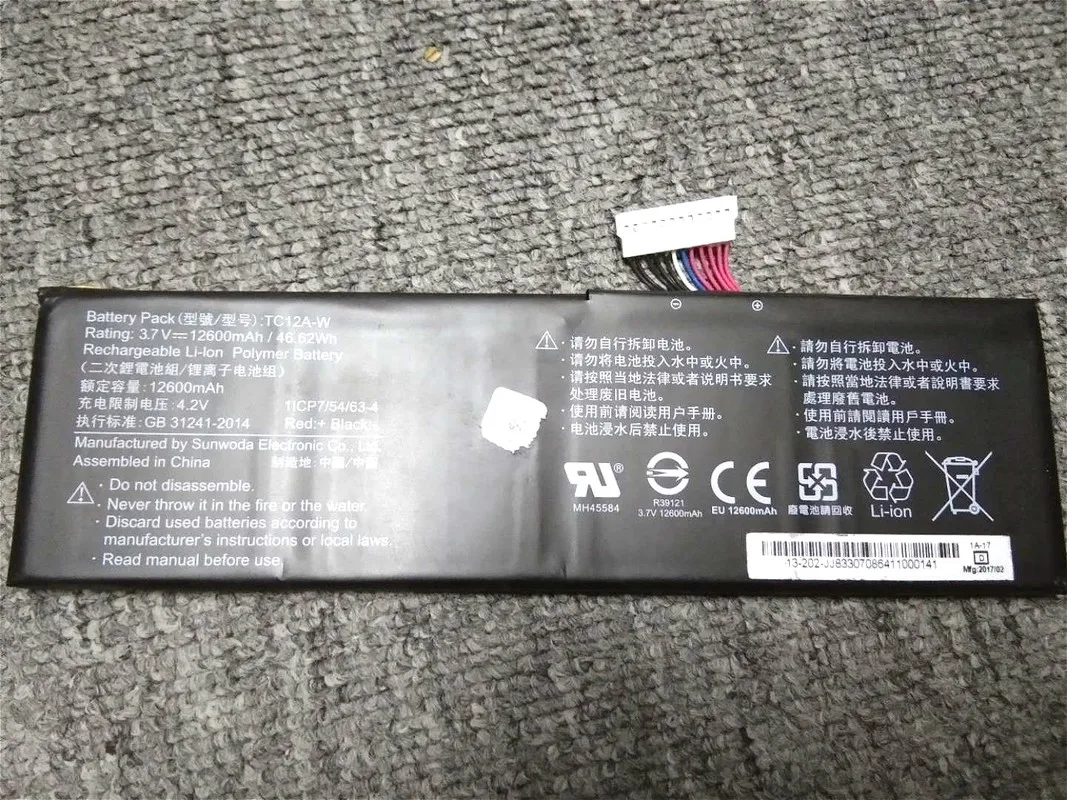 

Westrock TC12A-W 12600mAh 3,7 V 46.62WH аккумулятор