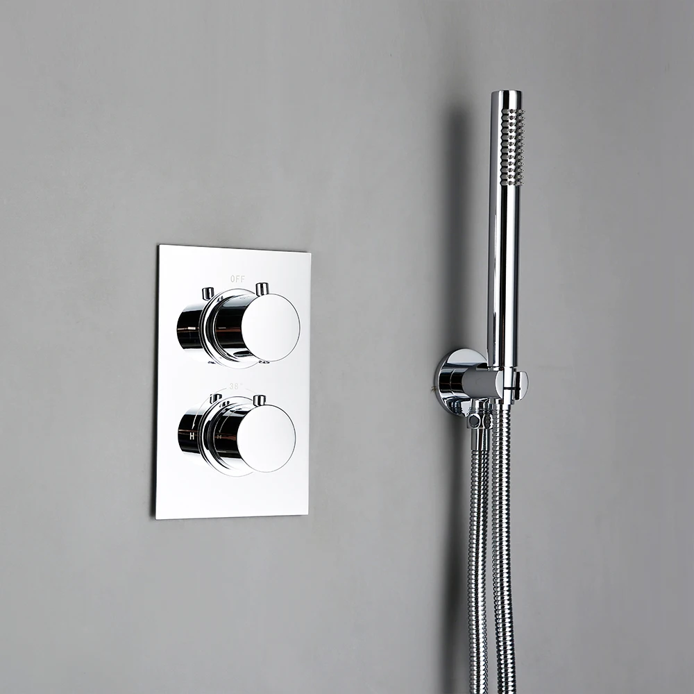 kit de Mitigeur thermostatique mural salle de bain tuyau de valve pulvérisateur