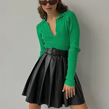 

2022 Solid Knitted Women's Long Sleeve Playsuits Autumn New Deep V-neck Basic Skinny Playsuit Ladies Sexy Fashion Clothes