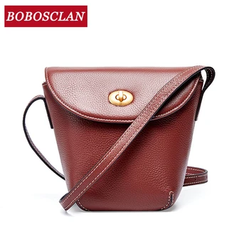 

BOBOSCLAN Small Women Bag Genuine Leather Shoulder Bag Female Fashion Crossbody Bag High Quality Real Leather Handbags for Lady
