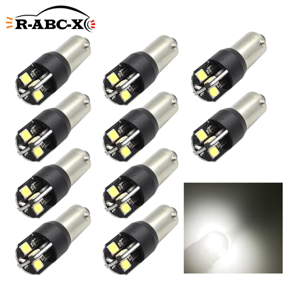 10X BA9S BAX9S BAY9S led lights Ac/Dc 6volt Car Auto Backup Reserve ...