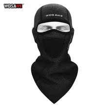 WOSAWE de lana de invierno pasamontañas para motocicleta completa máscara facial a prueba de vientos de esquí protección facial motocross caliente casco negro