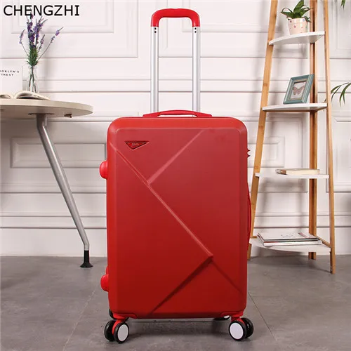 red CHENGZHI высокое качество милый розовый серии 2" 22" 2" 26 дюймов ABS чемодан на колёсиках Spinner бренд для женщин Дорожный чемодан на колесиках - Цвет: red