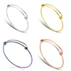 20pcs/lot DIY Charm Bangle Wholesale Genuine Stainless Steel Adjustable Wirl Bangles 4 Colors 50-65mm For Jewelry Making ► Photo 1/6