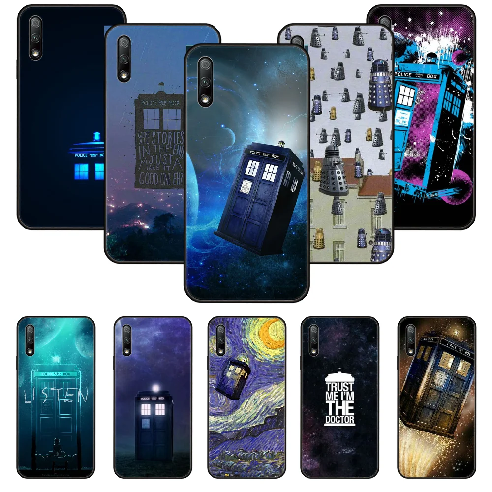 Чехол для телефона Huawei Honor 9X 10 9 20 8X 8A 8S 7X 7A i A Pro Play Lite черный чехол Etui Модный Tardis Box