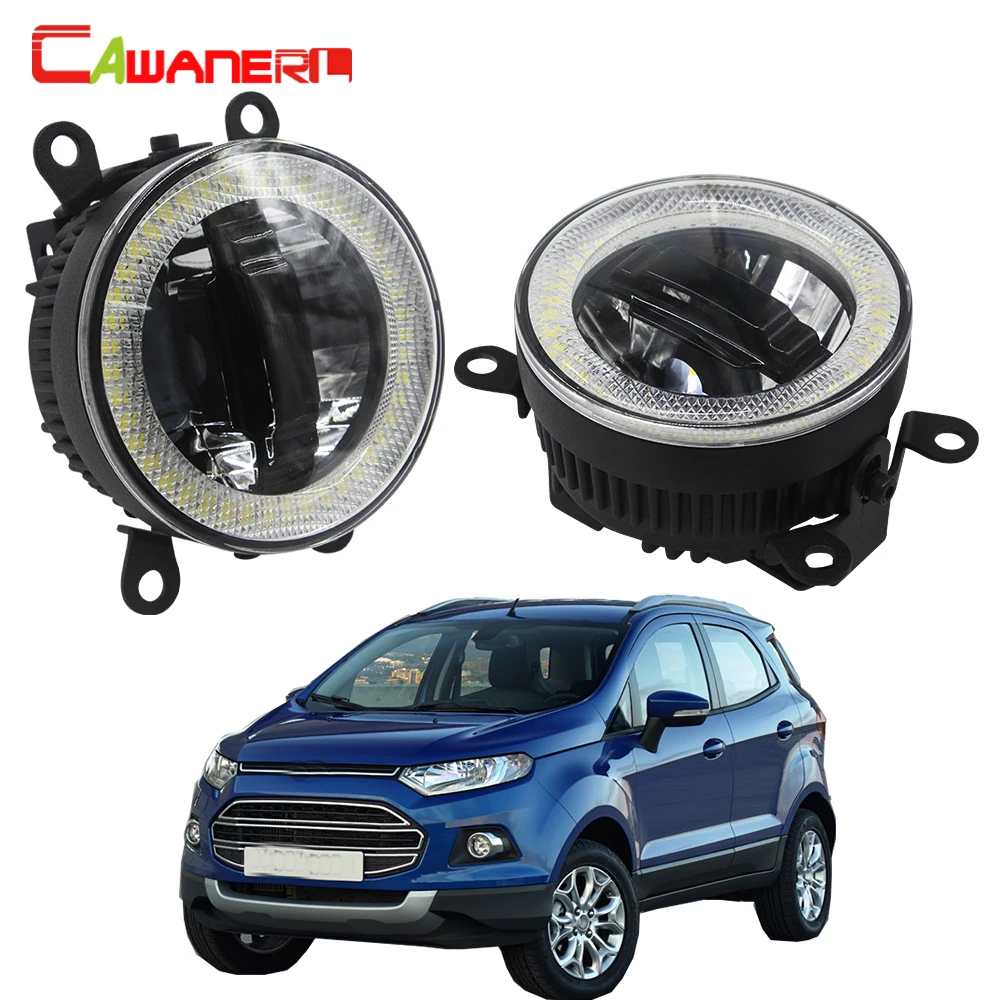 

Cawanerl для Ford EcoSport 2013 2014 2015 2016 Автомобильный светодиодный противотуманный светильник дневного светильник Ангел глаз DRL 3000LM 12V для укладки