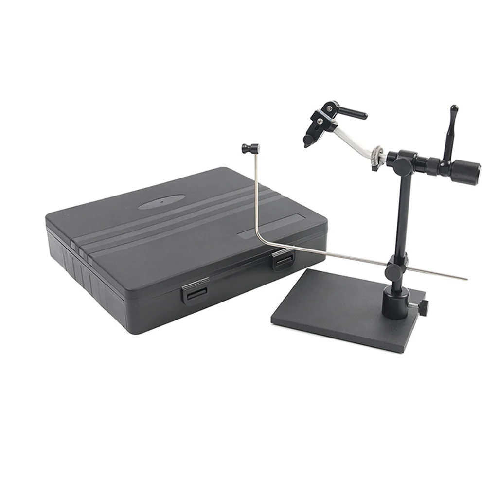 Rotary Fly Tying Vise Machined Alloy Travel Vise With Base Fishing Tool Set Traveler Fly Fishing Tackle Kit