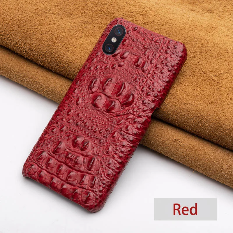 Чехол для телефона для Xiaomi mi 9 8 se 9T A1 A2 A3 lite Poco F1 головы крокодила текстура чехол для Red mi 6 6a 7a Note 4 4x5, 6, 7, 8 Pro - Цвет: Red Head