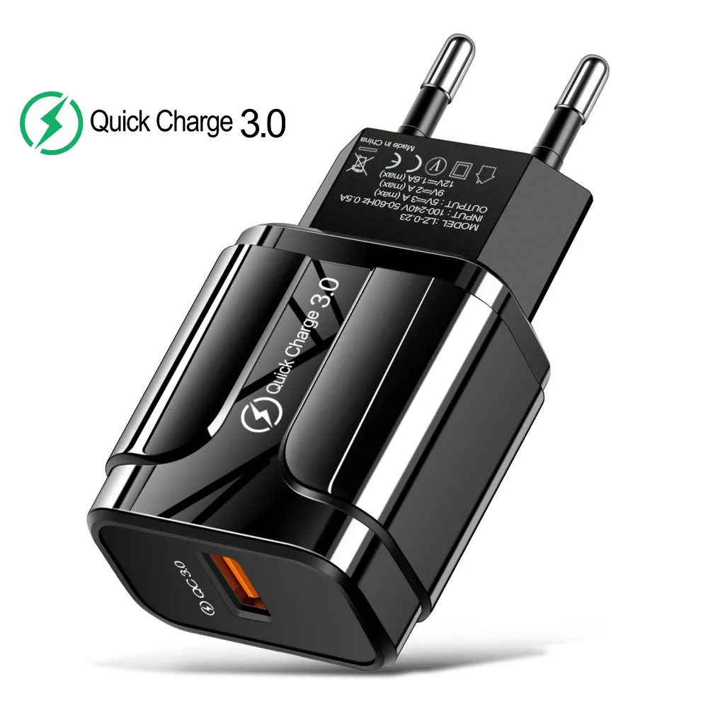 Быстрое зарядное устройство QC 3 0 4 18 Вт Быстрая Зарядка адаптер с вилкой для ЕС и
