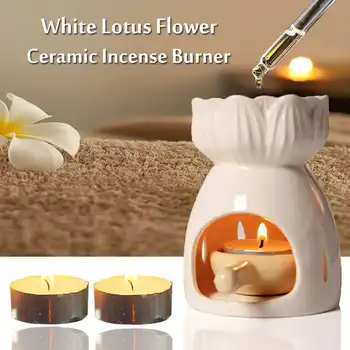 

Air Freshening Ceramic Candle Holder Oil Incense Burner Essential Aromatherapy Oil Burner Lamps Porcelain Relieve Stress