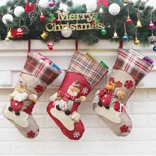 1PC Christmas Gift Socks Cute Ornaments Festival Party Xmas Tree Hanging Decor