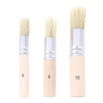 

3 Pcs Stencil Brush Pig Mane Hollow Painting Brush Oil Acrylic Painting Supplies