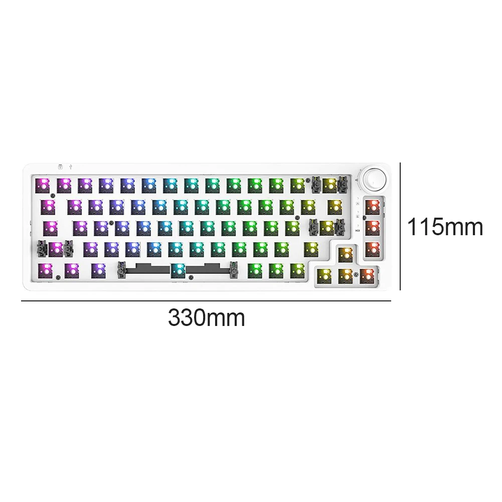 white computer keyboard 68 Keys RGB 3 Modes 60 Percent NKRO DIY Mechanical Hotswap Keyboard Kits best pc keyboard