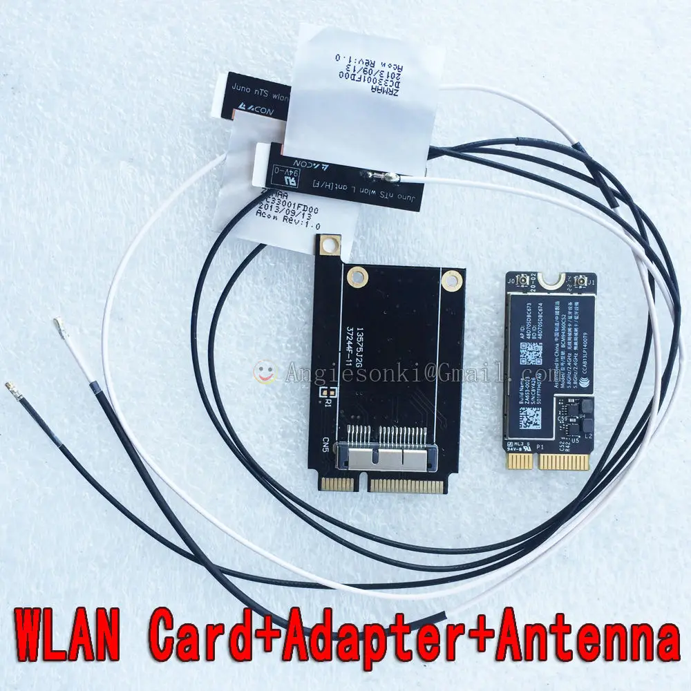 

802.11AC BCM94360CS2 Air 11" A1465 13" A1466 2013 MD711LL Airport 867Mbps WiFi WLAN Card Bluetooth 4.0 &PCI-E Adapter + Antenna