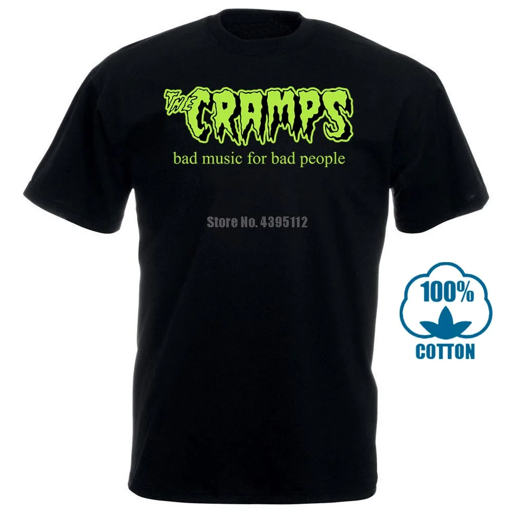 Mens T Shirt The Cramps Bad Music Psychobilly Horror Lux Interior Garage S 5Xl Summer O Neck Tee Free Shipping Cheap |