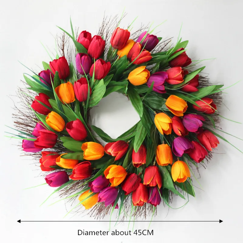 Guirnalda искусственные de tulipán guirnalda de simulación DIY fiesta de boda; decoración de jardín corona Decoración