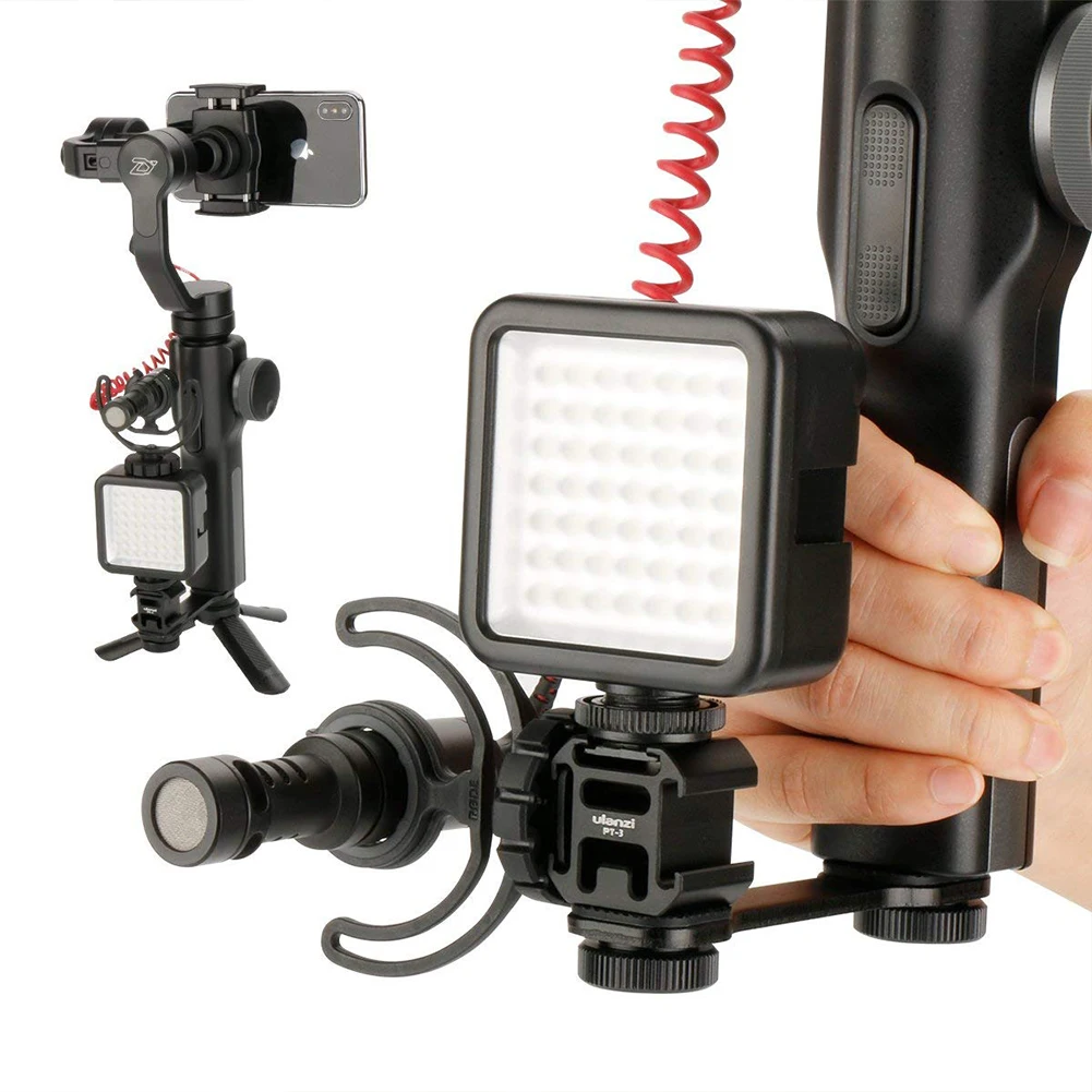 3 In 1 Photography Stable Triple Video Light Bar Microphone Stand Extension Bracket Led Mount Cold 