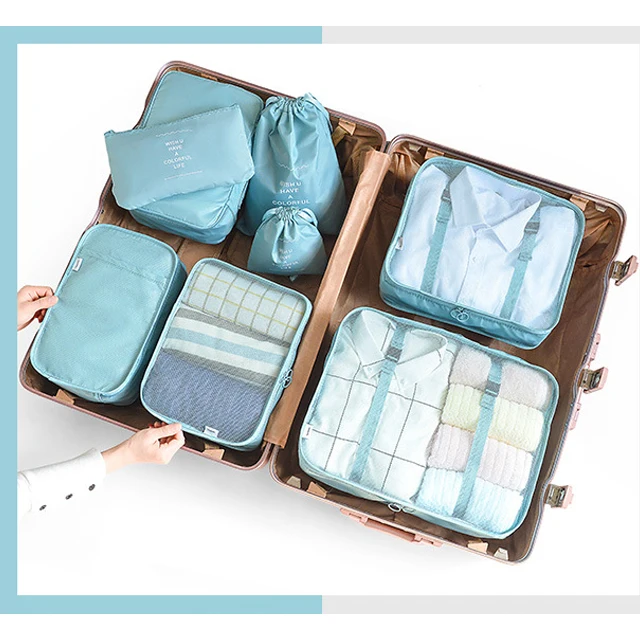 Мода 8 шт. дорожная сумка для хранения полиэстер водонепроницаемый органайзер для путешествий сумка для сортировки одежды сумка для хранения аксессуары для путешествий Набор - Цвет: 8PCS-1