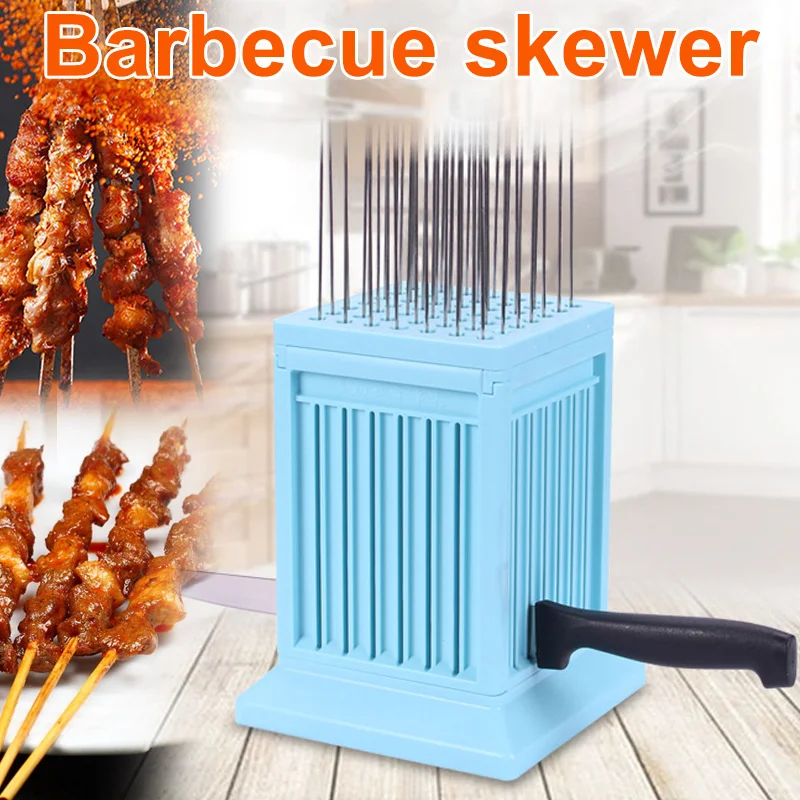 

49 Holes Meat Skewer Kebab Maker Box Machine Beef Meat Maker Grill Barbecue Kitchen Accessories BBQ Tools for Camping BJ