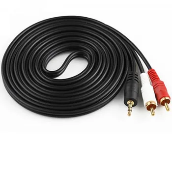 

Audio Cable 3.5mm Jack Plug To 2 RCA Adapter Computer Speakers Connecting Av Line JQC-Z19