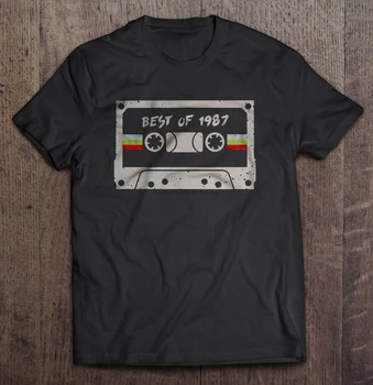 

Men Funny T Shirt Fashion tshirt Best Of 1987 Vintage Cassette Women t-shirt