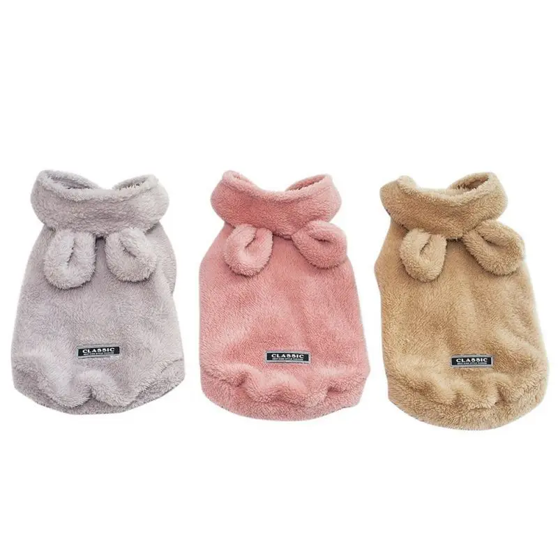 

Warm Pet Dogs Clothes with Caps Cute Rabbit Ear Winter and Autumn Puppy Cloth for Pet Dog Puppy Supplies ZA