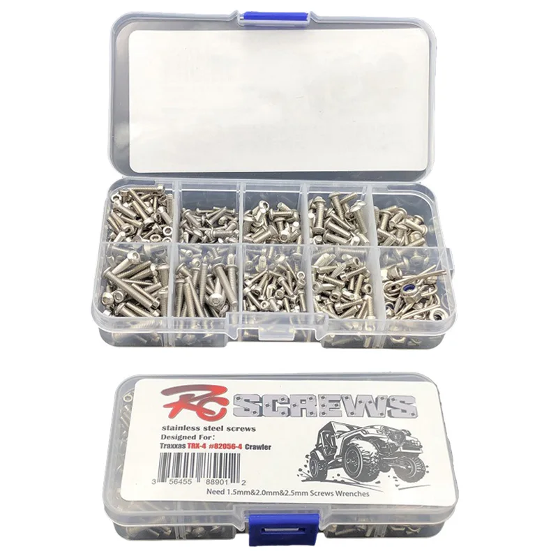 

387pcs/set Stainless Steel Screw Kit RC 82056-4 Replacement Screws Set For 1/10 RC Car Traxxas TRX-4 Crawler Repair Tool Parts