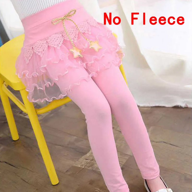 no fleece pink 03 Детские зимние теплые детские юбки длинные плотные леггинсы для маленьких девочек со звездами, милые однотонные леггинсы для маленьких девочек - Цвет: no fleece pink 03