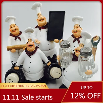 

Useber European Style Retro Creative Chef Small Model Restaurant Bar Cafe Fashion Home Decoration Practical Resin Craft