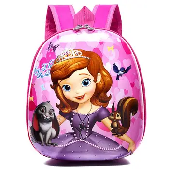 

3D Cute princess Design Backpack Kids School Bags For Girls Boys Cartoon Shaped Children sofia Backpacks