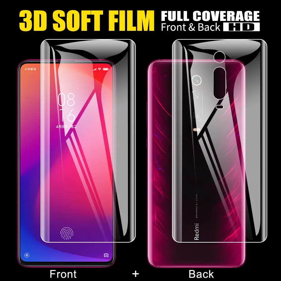 Передняя + задняя мягкая защитная пленка из ТПУ для Xiaomi Mi 9T A2 lite POCO Pocophone F1 Redmi K20 Note 7