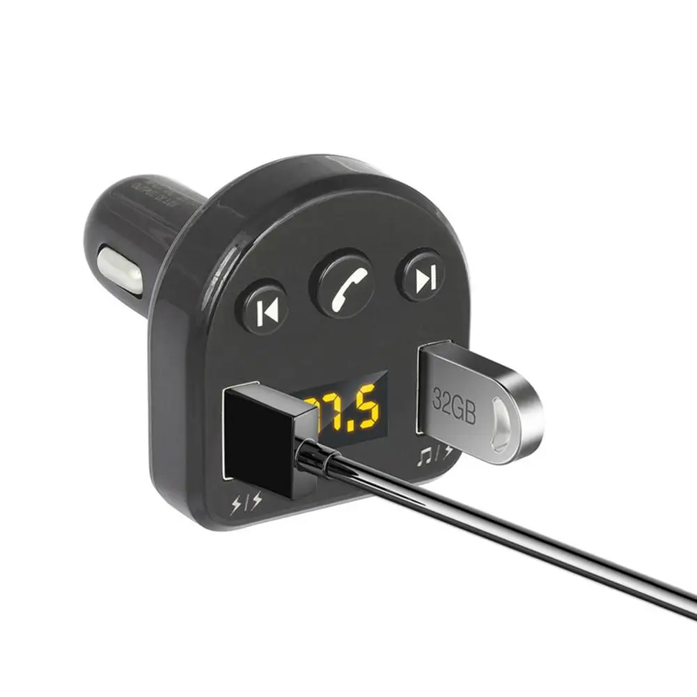 Bluetooth V5.0+ EDR MP3 плеер автомобильный комплект громкой связи беспроводной Авто fm-передатчик радио 3.4A Быстрый двойной USB зарядное устройство адаптер питания