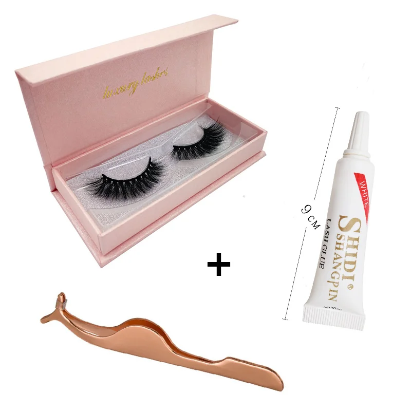 

YSDO 1 set 3d mink eyelashes kit 1 pc eyelashes glue white glue for false eyelashes 1 fake lashes tool tweezer 10.7mm 1 box