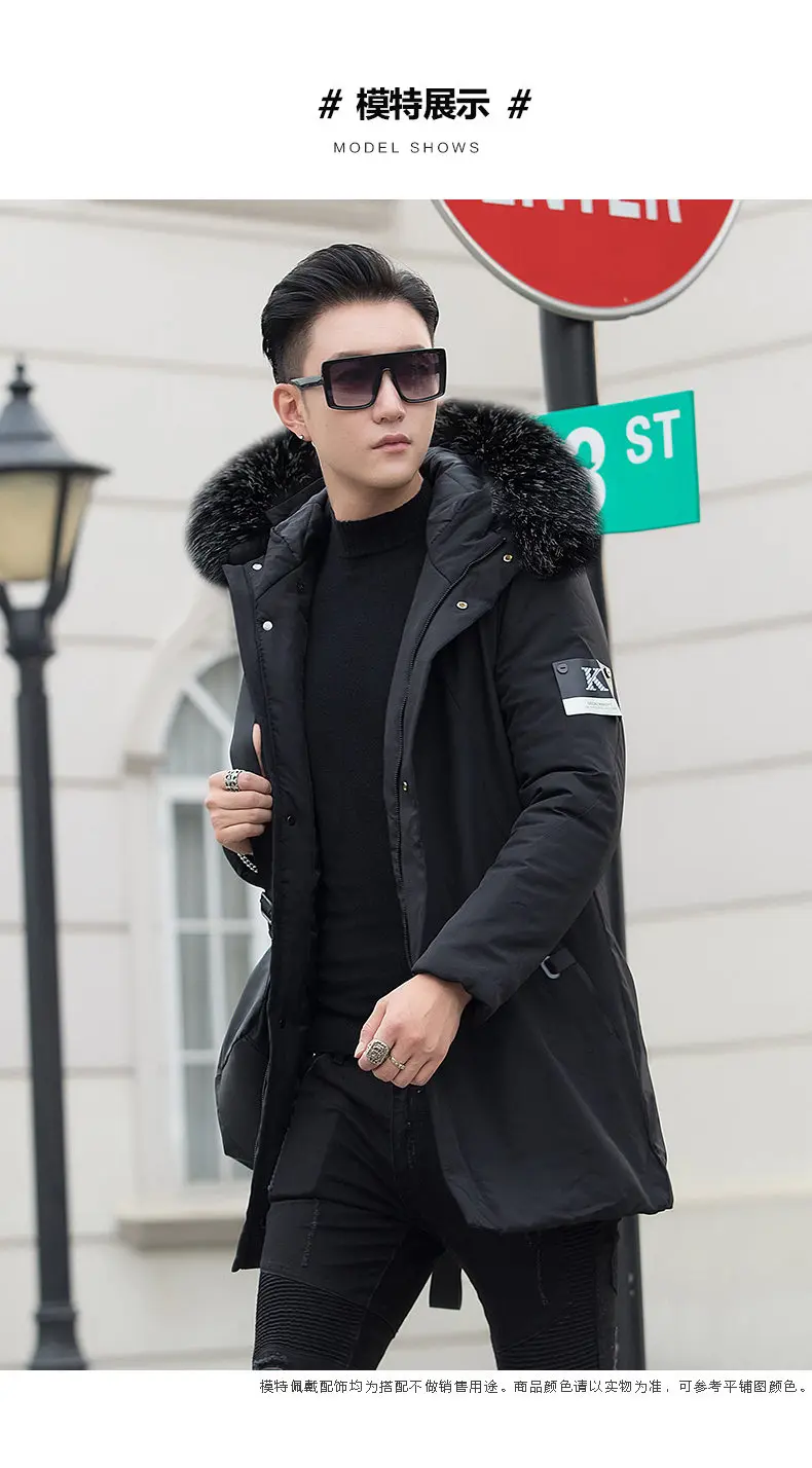 Winter Warm Long Jackets Coat Men Hooded Male Coats Jacket Parka Slim Fitted Cotton Padded Outerwears Clothing 2019 Black Friday 09