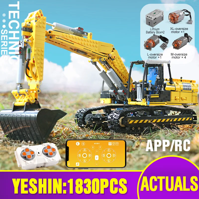 20007 сборка техника автомобиль совместим с 8043 App моторизованный экскаватор