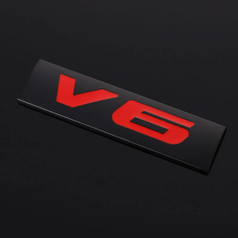 Автомобильная наклейка V6 V8 Задняя эмблема значок металлические отличительные знаки хвост багажник наклейка для BMW Honda Chevrolet, Skoda Форд Опель Лада Авто Стайлинг - Название цвета: V6 sticker