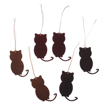 

Cat Retro Genuine Leather Bookmark Handmade Documents Notebook Bookmark 2Pcs/set