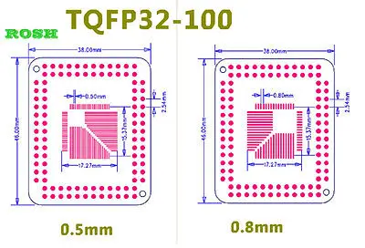 DHL/EMS 100 шт. IC адаптор FQFP LQFP для DIP 0,5/0,8/2,54 мм адаптер конвертер pcb-d2