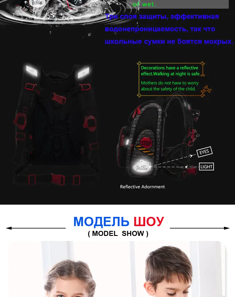 Delune брендовые ортопедические школьные рюкзаки для мальчиков и девочек 1-4 класса детские школьные сумки с 3D рисунком детские автомобили школьные сумки с рисунком