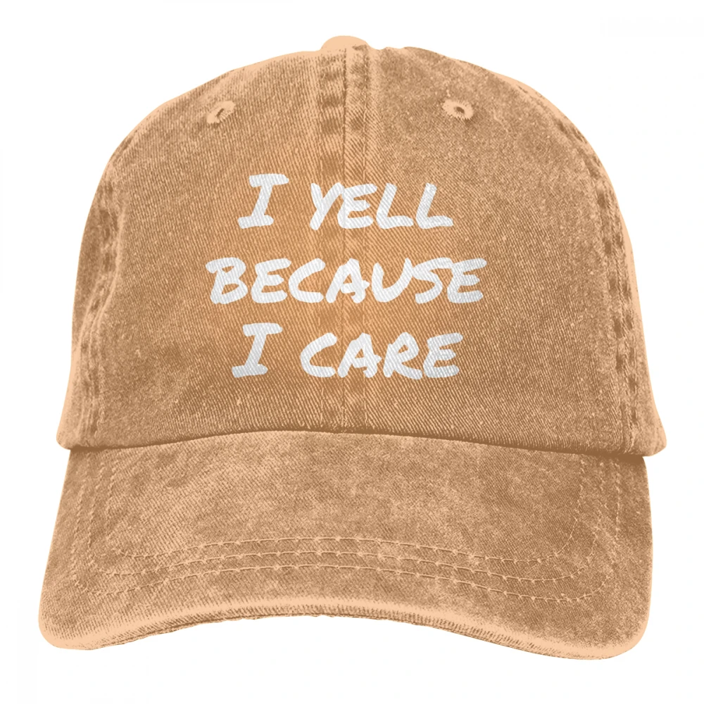 Я кричу потому что я уход Casquette черный унисекс Мужские Женские джинсовые бейсболка с ремешком кепки Регулируемый Гольф папа шляпа - Цвет: Хаки