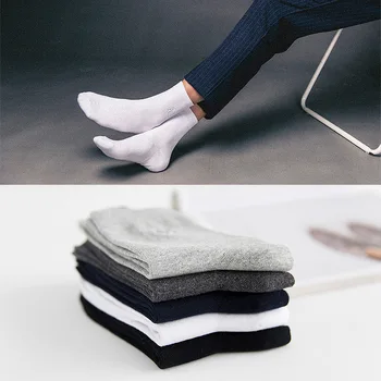 

Solid Sock Mens Crew Adult Business Man's Socks Simple Sox High Quality Man Warm Cotton Autumn Winter Unisex Trendy Calcetines