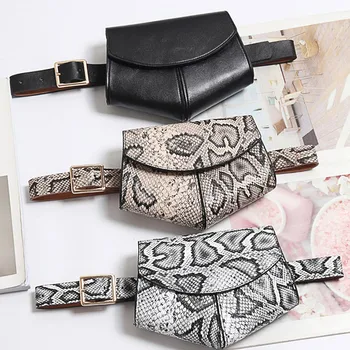 

2020 New Fanny Pack Women Waist Belt Bag serpentine Vintage Waist Bags Girl Fashion Bum Pouch Phone Leather Chest Packs #R25