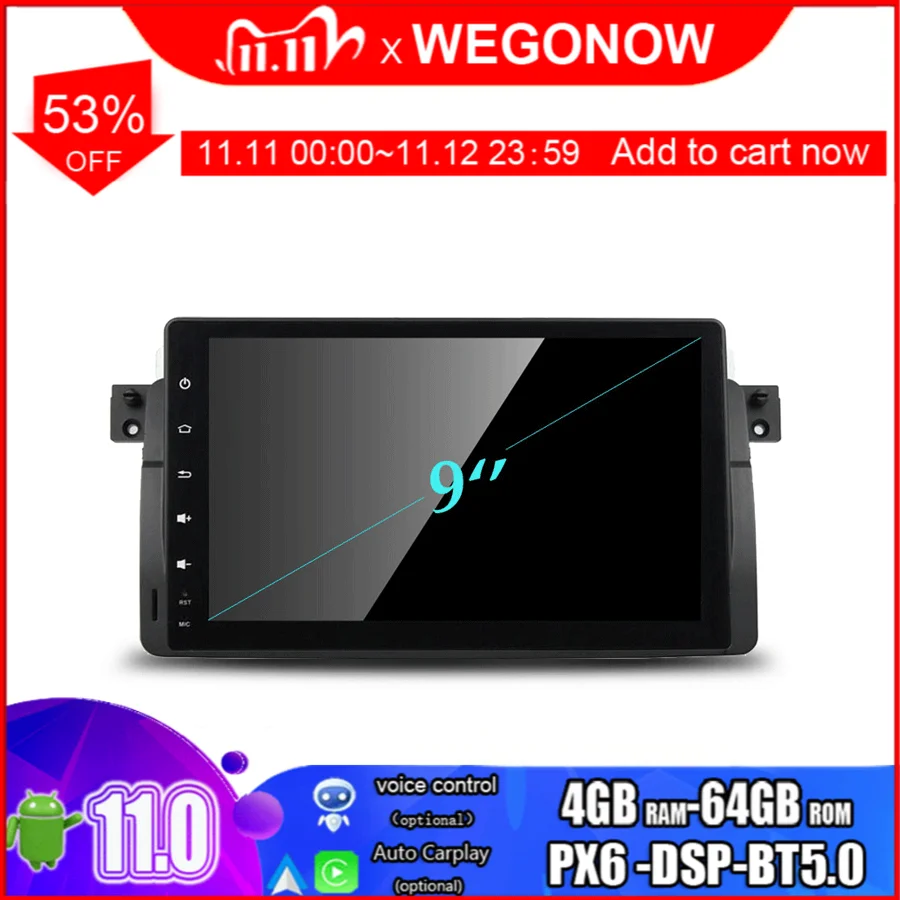 Автомобильный DVD-плеер PX6 DSP IPS TDA7851 Android 11 0 8 ядер 4 ГБ 64 GPS карта RDS радио Bluetooth 1998 Wi-Fi