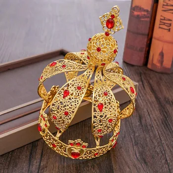 

FORSEVEN Gold Color Crown Cake Topper Tiara Crown Cake Decoration Wedding Flower Girl Children Birthday Parties Supplies
